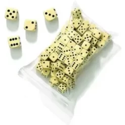 100 Dobbelstenen 16 Mm Creme Kleurig -Bordspellen 100 dobbelstenen 16 mm creme kleurig 3259f