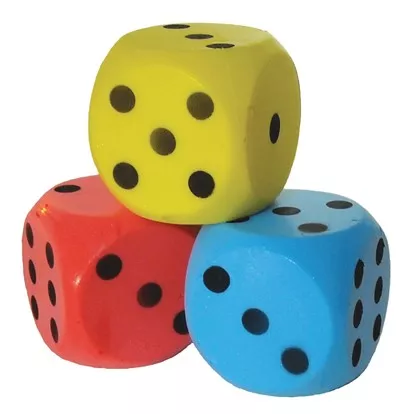 Dobbelsteen Schuimrubber Blauw 1 Dobbelsteen Schuimrubber Blauw