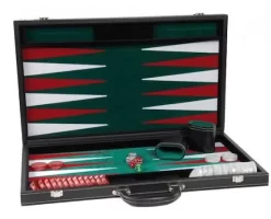 Philos Backgammon Koffer Groot Standaard (groen)