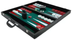 Backgammonkoffer Zwart/groen XL