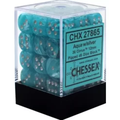 Chessex Cirrus Aqua With Silver12mm